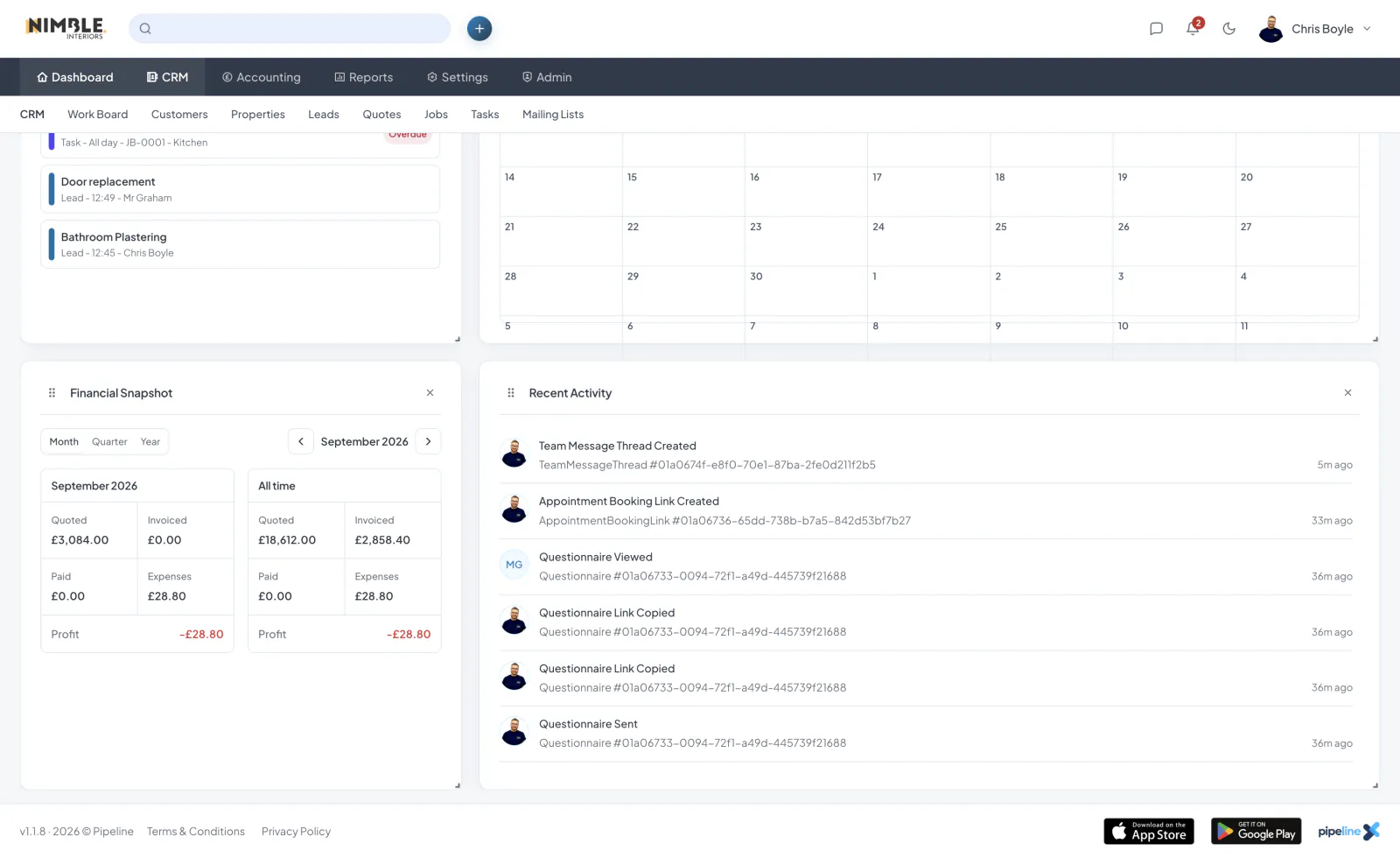 Dashboard Widgets Explained screenshot